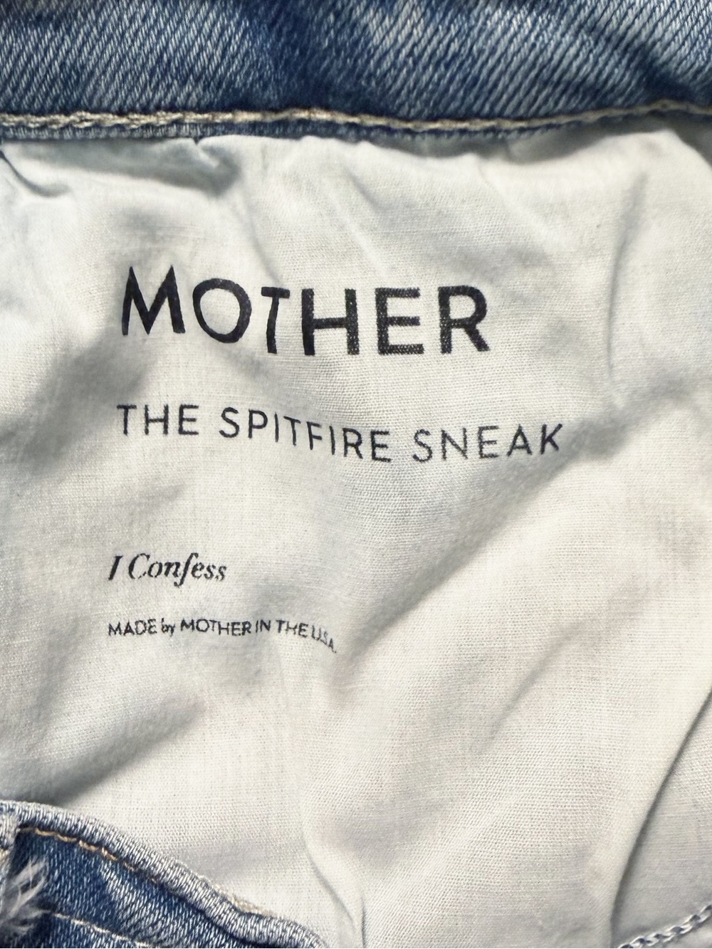 Mother Superior The Spitfire Sneak Low Rise Straight Leg Jeans in I Confess - Picture 11 of 12